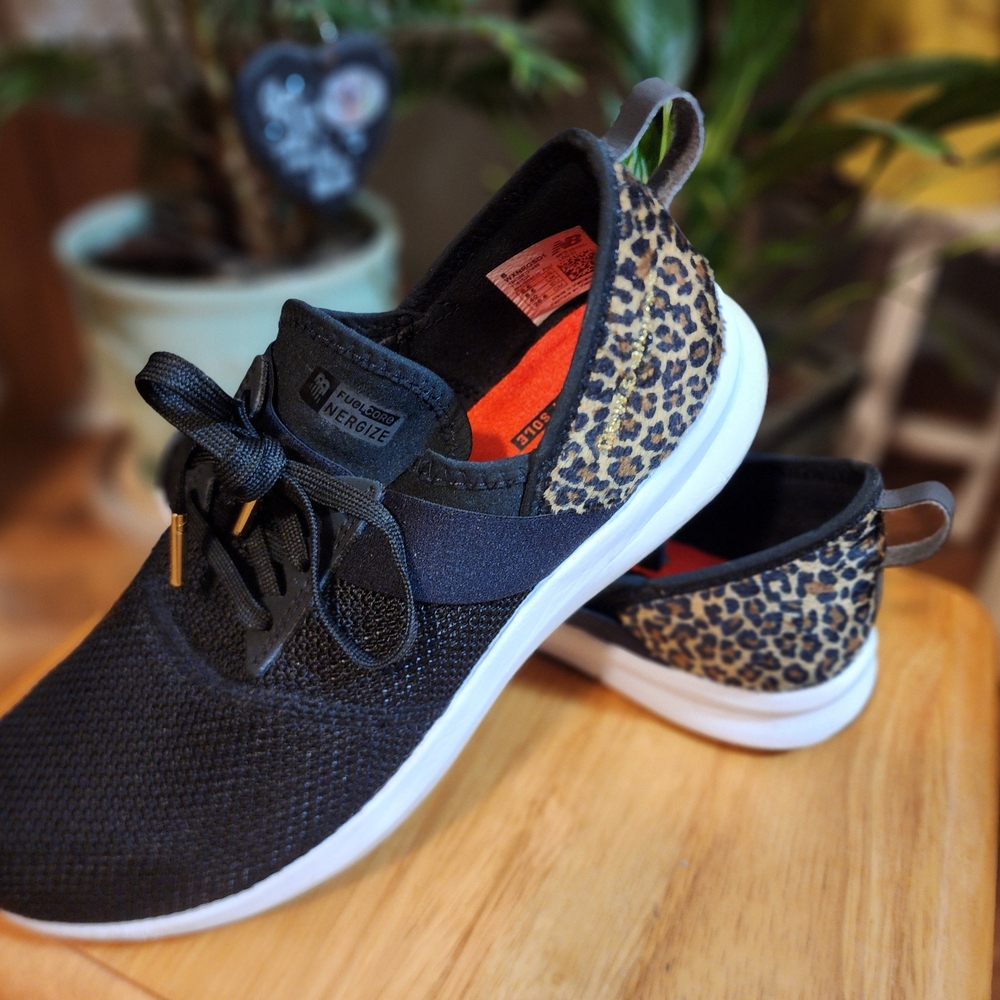 New Balance Black and Leopard Women's Sneakers
